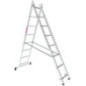 Escalera Aluminio Transformable 8+8 Peldaños | Escalera Multiposición | Escalera de Tijera 3,41 m | Carga max. 150 kg