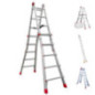 Échelle multiposition en aluminium 12+12 marches | Échelle convertible | Échelle de 5,88 m | Charge maximale 150 kg