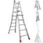 Escalera Aluminio Multiposición 10+10 Peldaños | Escalera Transformable | Escalera de Tijera 4,7 m | Carga max. 150 kg