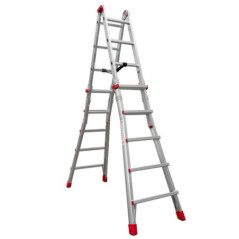 Scala in alluminio multiposizione 10+10 gradini | Scala trasformabile | Scala a gradini da 4,7 m | Portata massima 150 kg