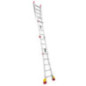 Mehrstufige Aluminiumleiter (10+10 Stufen) | Verstellbare Leiter | 4,7 m Stufenhöhe | Maximale Belastung: 150 kg