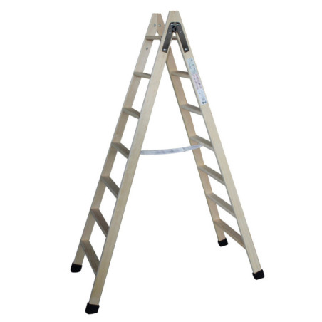 Wooden Ladder 7+7 Steps | Folding Ladder | Step Ladder | Max. load 150 kg