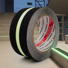 Cinta Adhesiva Antideslizante 50 mm x 5 m | Banda Antideslizante Luminiscente | Cinta Escaleras, Suelos, Rampas y Pasillos