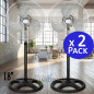Ventilador de Pie 18'' | Pack 2 Ventiladores con Base Estable de 3 Velocidades | Altura Regulable | Potencia 80W