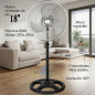 Ventilatore da Terra 18'' 45W con 3 Velocità e Altezza Regolabile