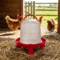 Bebedouro para pássaros com pés, 5 litros, vermelho, ideal para manter a água fresca e limpa para os pássaros.