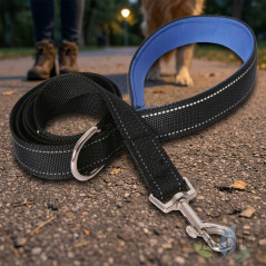 Reflektierende Hundeleine 200 cm, blau | Hundeleine zum Gassigehen | Erhöhte Sichtbarkeit und Sicherheit bei Nachtspaziergängen