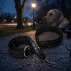 Reflektierende Hundeleine 200cm schwarz