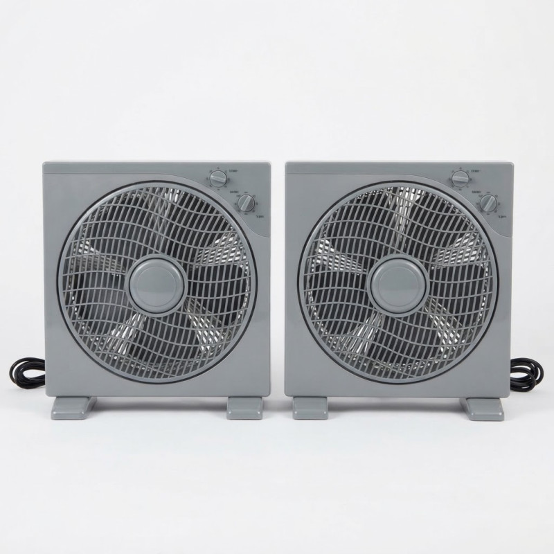 Ventilatore da pavimento quadrato da 30 cm (12"), 40 W | Confezione da 2 ventilatori oscillanti con timer | Compatto e silenzios Ventilatore da pavimento quadrato da 30 cm (12"), 40 W | Confezione da 2 ventilatori oscillanti con timer | Compatto e silenzios