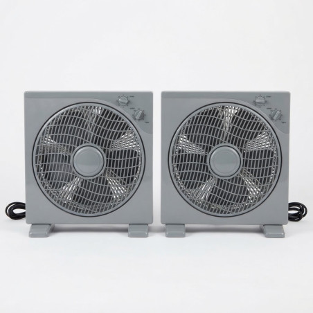 Ventilatore da pavimento quadrato da 30 cm (12"), 40 W | Confezione da 2 ventilatori oscillanti con timer | Compatto e silenzios