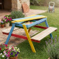 Mesa Picnic Infantil de Madera 89x85x49 cm | Mesa de Jardín para Niños | Mobiliario Infantil para Jardín, Patio y Terraza