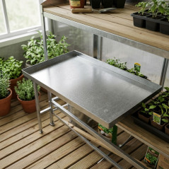 Bandeja inferior 72x72x5 cm ideal para mesas de cultivo e armazenamento de plantas