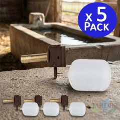 Pacote com 5 válvulas de bóia de baixa pressão de 70 mm | Válvulas para bebedouros de animais | Bóias para bebedouros