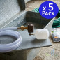 Lot de 5 vannes à flotteur basse pression avec raccords 3/8" | Vannes pour abreuvoirs pour animaux | Flotteurs pour abreuvoirs