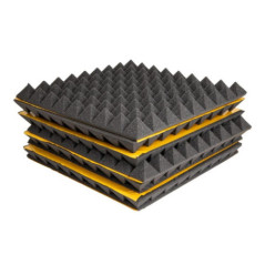Panneau acoustique en polyuréthane 45 x 45 cm | Feuilles de 1,62 m² | Mousse absorbante acoustique | Panneau auto-adhésif | Isol