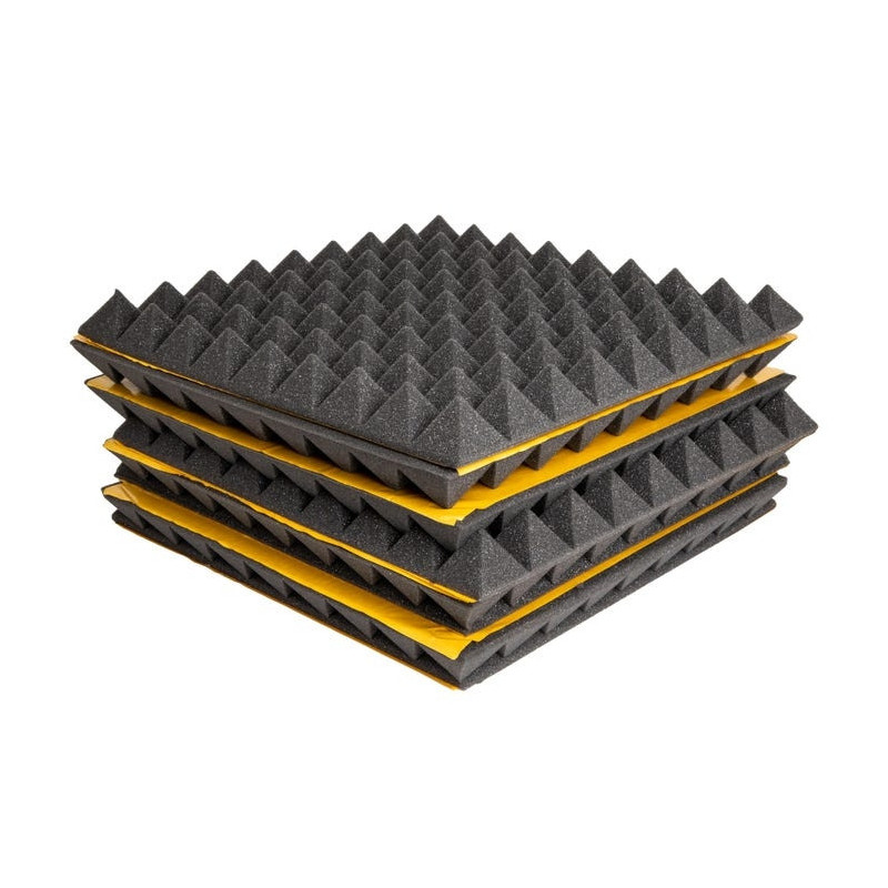 Panneau acoustique en polyuréthane 45 x 45 cm | Feuilles de 1,62 m² | Mousse absorbante acoustique | Panneau auto-adhésif | Isol