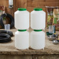 Pack 4 Depósitos de Agua con Filtro 8 Litros | Depósito Blanco para Almacenamiento y Filtrado de Agua | Sistema de Filtración