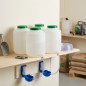 Pack 4 Depósitos de Agua con Filtro 8 Litros | Depósito Blanco para Almacenamiento y Filtrado de Agua | Sistema de Filtración