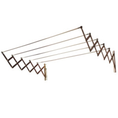 Étendoir à linge mural extensible de 140 cm | Corde à linge rétractable | Intérieur et extérieur | Séchage du linge
