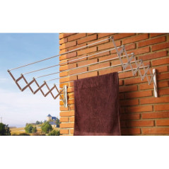 Étendoir à linge mural extensible de 140 cm | Corde à linge rétractable | Intérieur et extérieur | Séchage du linge
