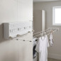 Étendoir à linge mural extensible à 4 barres, 38 cm | Pliable | Intérieur et extérieur | Séchage du linge