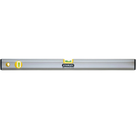 Nivel de Aluminio con Imán Stanley 60 cm | Nivel 2 Burbujas | Cantos Engomados | Herramienta de Medición y Bricolaje