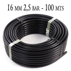 Agricultural Polyethylene Pipe 16mm 2.5 bar 100mt black without drippers
