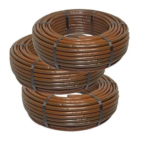 Tubo de irrigação por gotejamento de 16 mm | Tubo com gotejadores a cada 33 cm | Tubo de gotejamento de 16 mm, 300 metros, marro