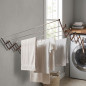 Étendoir à linge mural pliable et extensible de 100 cm | Corde à linge rétractable | Intérieur et extérieur | Séchage du linge