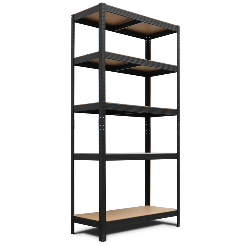 Étagère métallique noire 180 x 90 x 40 cm | 5 étagères | Charge maximale 875 kg | 175 kg par étagère | Panneaux HDF 5 mm Étagère métallique noire 180 x 90 x 40 cm | 5 étagères | Charge maximale 875 kg | 175 kg par étagère | Panneaux HDF 5 mm
