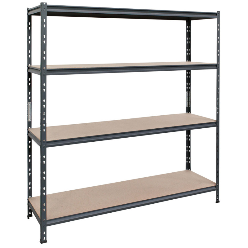 Black Metal Shelving Unit 180x150x50 cm | 4 Shelves | Max. Load 1200 kg | 300 kg per Shelf Black Metal Shelving Unit 180x150x50 cm | 4 Shelves | Max. Load 1200 kg | 300 kg per Shelf