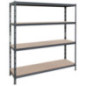 Estanteria Metálica Negra 180x150x50 cm | Estantería 4 Baldas | Carga Máx. 1200 kg | 300 kg por Balda