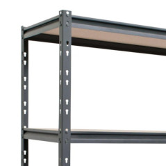 Scaffalatura in metallo nero 180x150x50 cm | 4 ripiani | Portata massima 1200 kg | 300 kg per ripiano