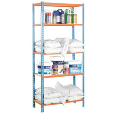 Blue Metal Shelving Unit 180x90x40 cm | 5 Shelves | Max. Load 750 kg | 150 kg per Shelf