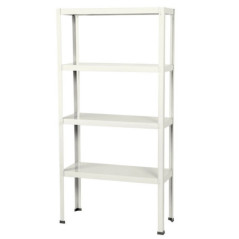 Weißes Metallregal 172 x 75 x 30 cm | 4 Böden | Max. Belastung 320 kg | 80 kg pro Boden
