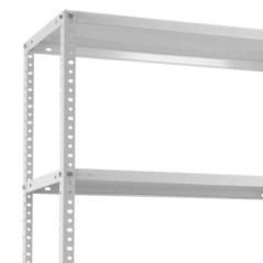 Weißes Metallregal 180 x 90 x 30 cm | 5 Böden | Max. Belastung 500 kg | 100 kg pro Boden