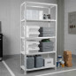White Metal Shelving Unit 180x90x30 cm | 5 Shelves | Max. Load 500 kg | 100 kg per Shelf White Metal Shelving Unit 180x90x30 cm | 5 Shelves | Max. Load 500 kg | 100 kg per Shelf