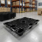 Schwarze Palette 120 x 80 x 14,5 cm | Stapelbare Transportpalette | Polyethylen hoher Dichte | Leicht und robust
