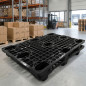Palete preta 120x80x14,5 cm | Pacote com 3 paletes de transporte empilháveis | Polietileno de alta densidade | Leve e durável