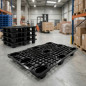 Schwarze Palette 120 x 80 x 14,5 cm | Stapelbare Transportpalette | Polyethylen hoher Dichte | Leicht und robust