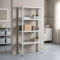 Weißes Metallregal 172 x 75 x 30 cm | 4 Böden | Max. Belastung 320 kg | 80 kg pro Boden