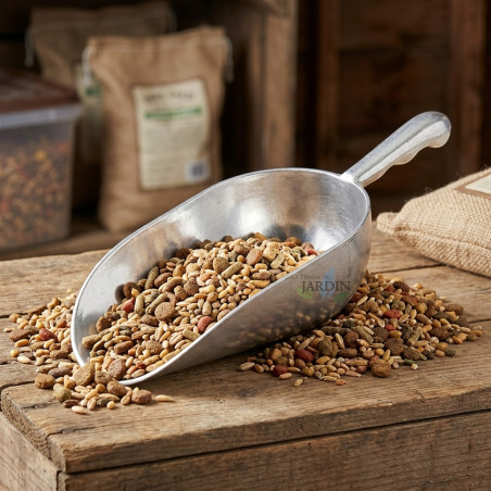Pá de alumínio para ração, capacidade de 1 kg, ideal para alimentação animal
