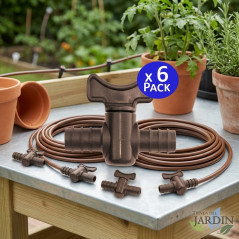 6 Stück Absperrhahn 10 mm Braun für Tropfbewässerung, Ideal zur Wasserflusskontrolle