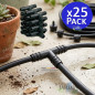 Pack 25 Té 12 mm para tubería flexible ideales para conexiones en sistemas de riego y agua