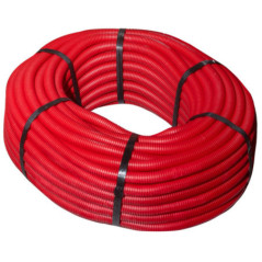 Tube ondulé rouge 29 mm 50 mètres | Tube ondulé certifié AENOR | Tube pour câble électrique