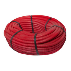 Tubo corrugado vermelho de 29 mm com 50 metros | Tubo corrugado com certificado AENOR | Tubo para cabos elétricos