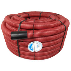 Tube ondulé double couche rouge 50 mm x 50 m | Tube ondulé certifié AENOR | Tube pour câbles électriques