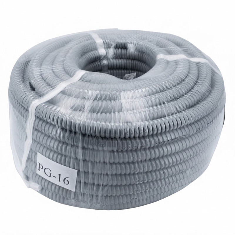 Conduit flexible en acier avec revêtement PVC, diamètre intérieur 17,5 mm / diamètre extérieur 22,5 mm, longueur 50 m | Conduit