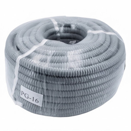 Flexibles Stahlrohr mit PVC-Ummantelung, 17,5 mm Innendurchmesser / 22,5 mm Außendurchmesser, 50 m Länge | Elektroinstallationsr