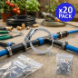 Pack 20 Abrazaderas metálicas ajustables para tubos de 25 a 40 mm ideales para fontanería y sistemas de riego Pack 20 Abrazaderas metálicas ajustables para tubos de 25 a 40 mm ideales para fontanería y sistemas de riego